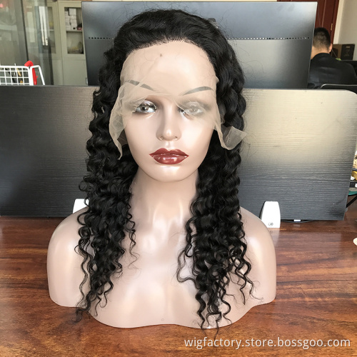 Wholesale natural 100% raw cuticle aligned human hair body wave virgin lace front wig with baby hair